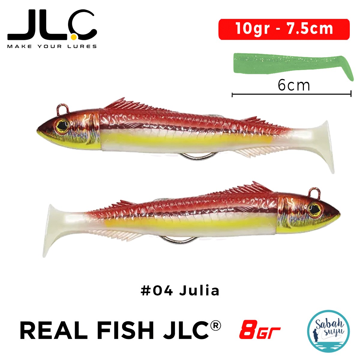 JLC Real Fish 8 Combo Set 10gr 7.5cm #04 Julia (2+2) Silikon Balık