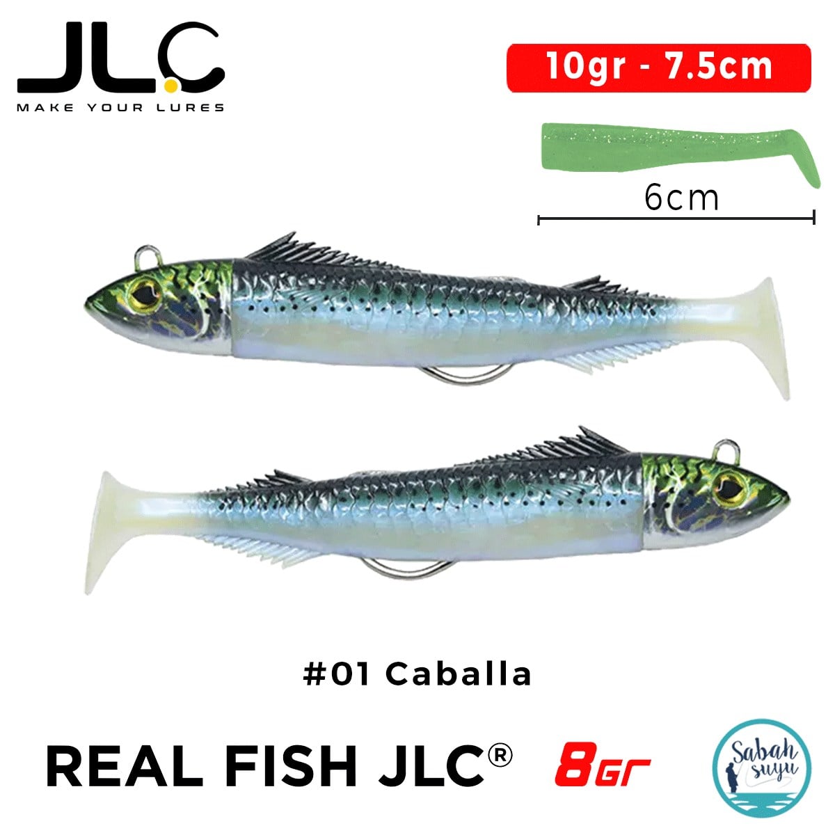 JLC Real Fish 8 Combo Set 10gr 7.5cm #01 Caballa (2+2) Silikon Balık