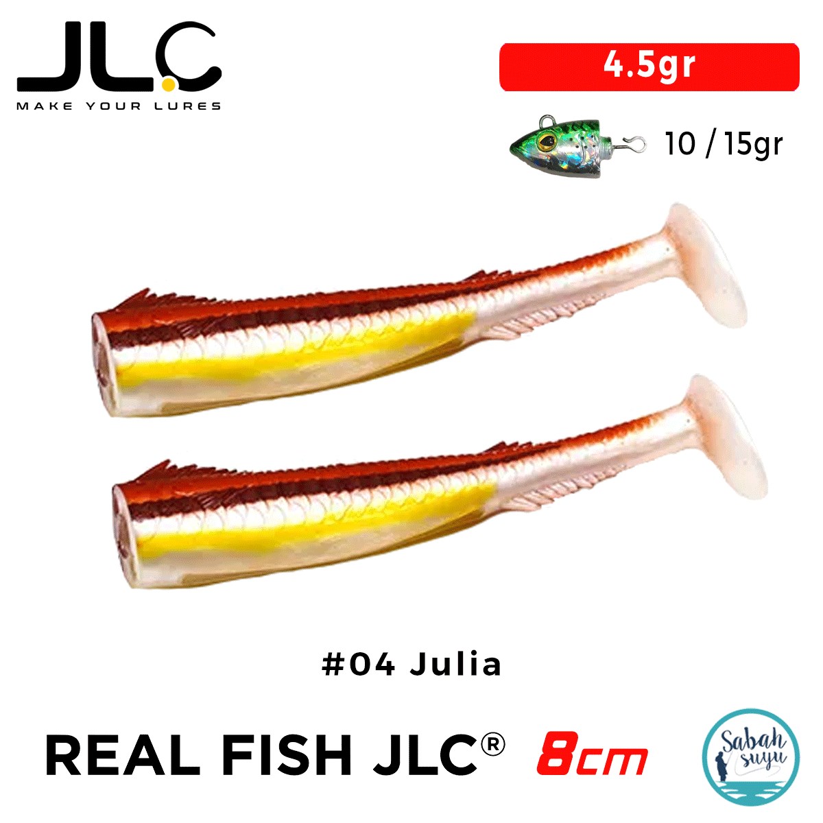 JLC Real Fish 8cm 4.5gr #04 Julia Silikon Kuyruk (2 Adet)