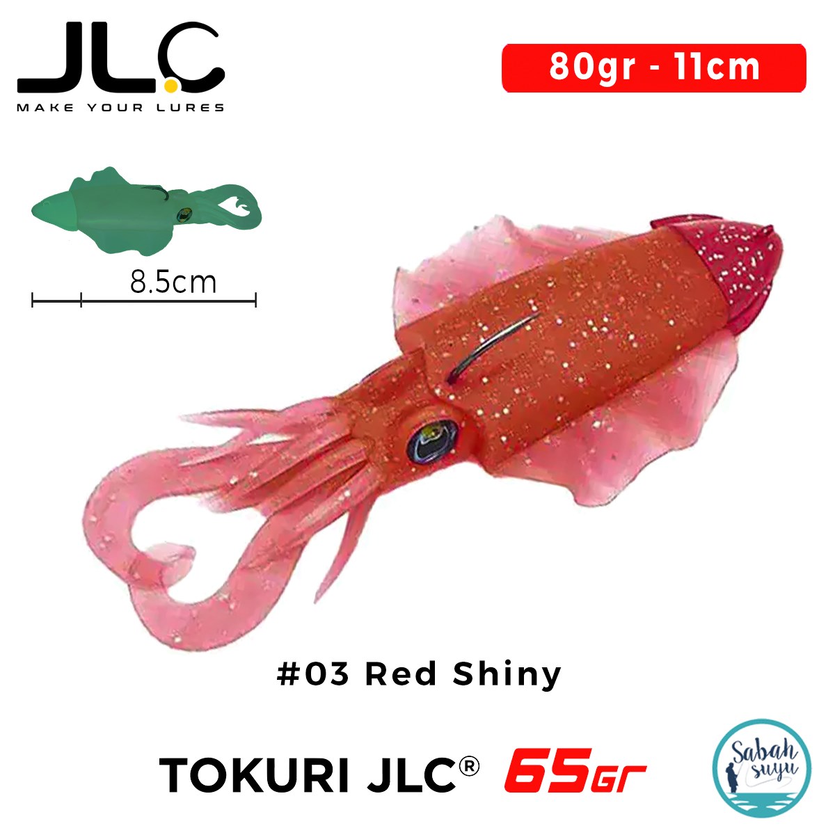 JLC Tokuri 65 Set 80gr 11cm #03 Red Shiny Silikon Sübye