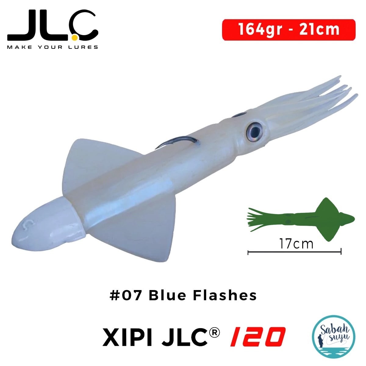 JLC Xipi 120 Set 164gr 21cm #07 Blue Flashes Silikon Kalamar