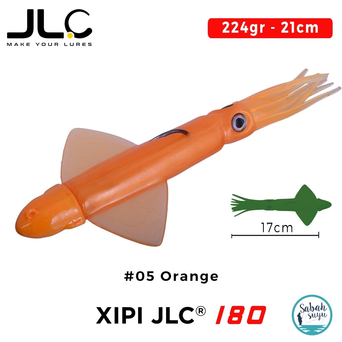 JLC Xipi 180 Set 224gr 21cm #05 Orange Silikon Kalamar
