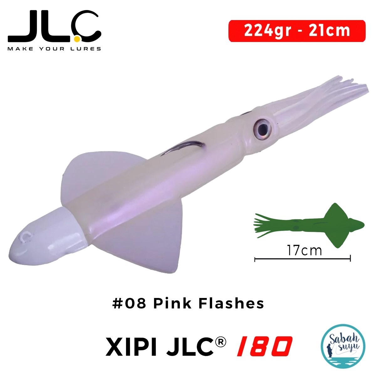 JLC Xipi 180 Set 224gr 21cm #08 Pink Flashes Silikon Kalamar