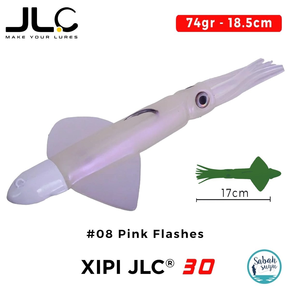 JLC Xipi 30 Set 74gr 18.5cm #08 Pink Flashes Silikon Kalamar