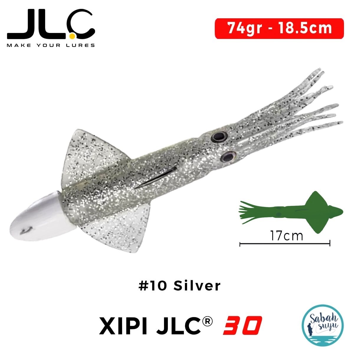 JLC Xipi 30 Set 74gr 18.5cm #10 Silver Silikon Kalamar
