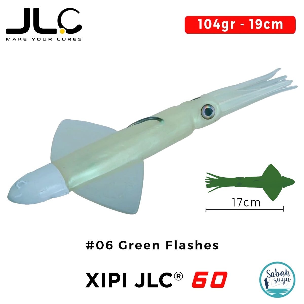 JLC Xipi 60 Set 104gr 19cm #06 Green Flashes Silikon Kalamar