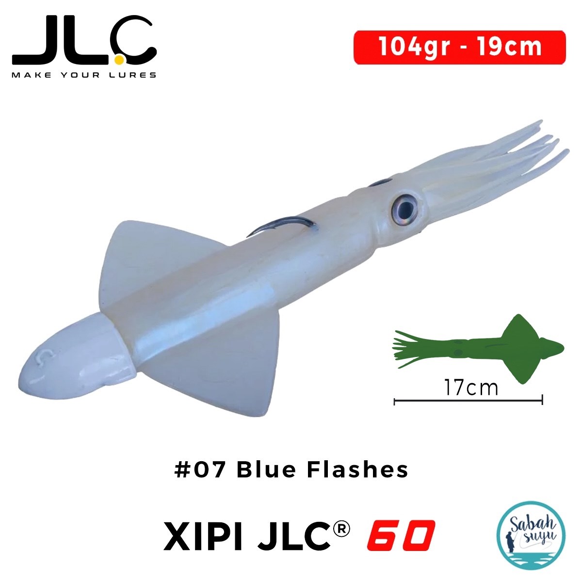 JLC Xipi 60 Set 104gr 19cm #07 Blue Flashes Silikon Kalamar
