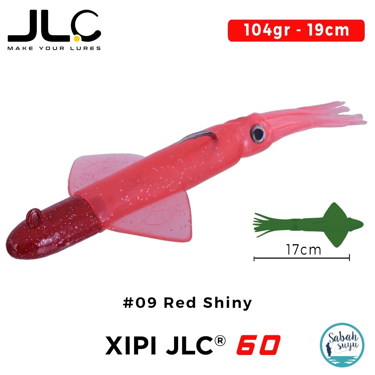 JLC Xipi 60 Set 104gr 19cm #09 Red Shiny Silikon Kalamar