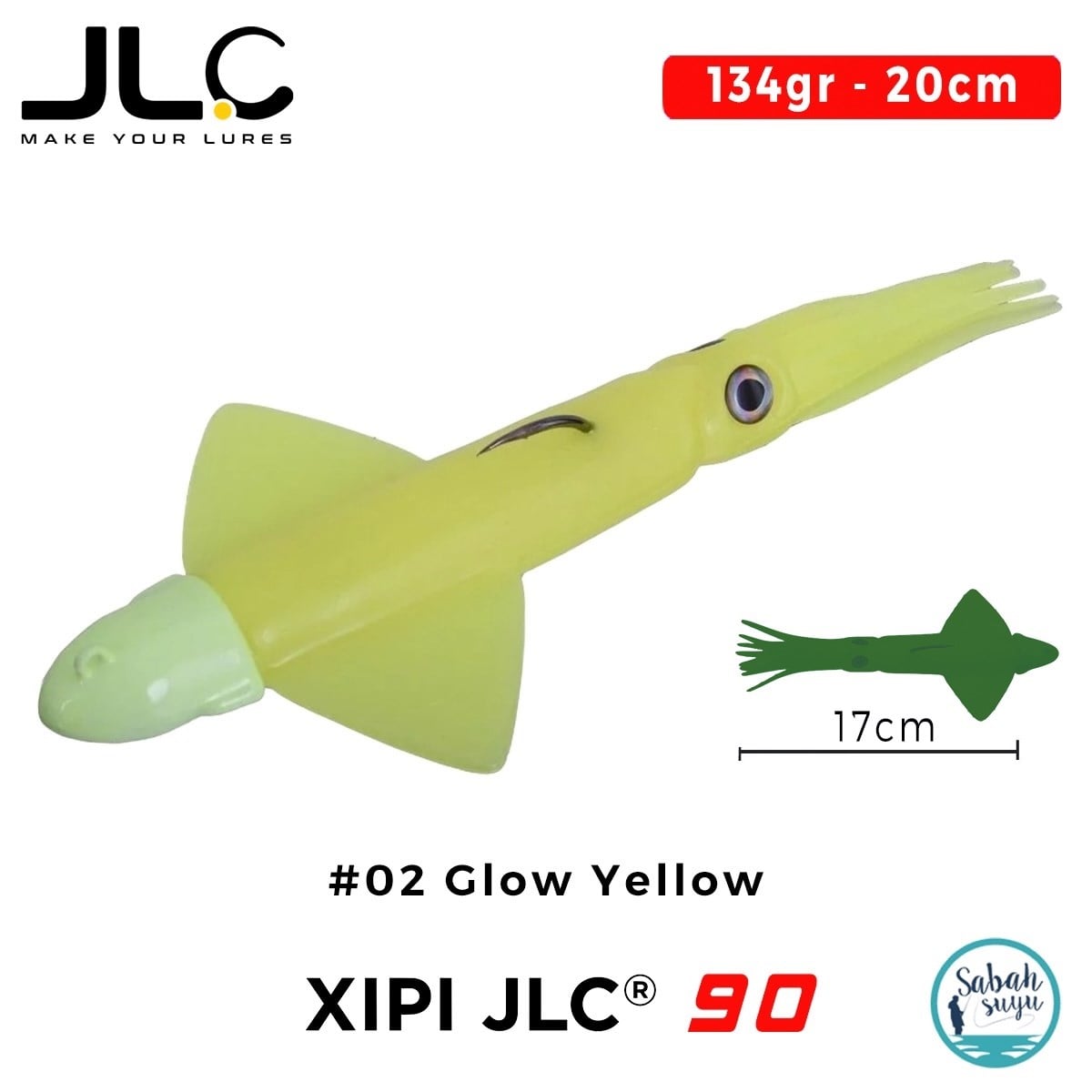 JLC Xipi 90 Set 134gr 20cm #02 Glow Yellow Silikon Kalamar