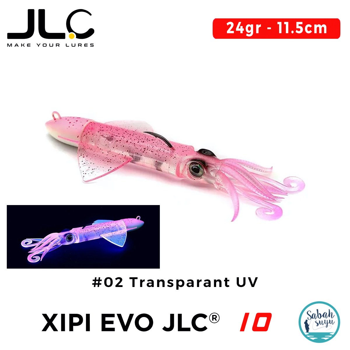 JLC Xipi Evo 10 Set 24gr 11.5cm #02 Transparant UV Silikon Kalamar