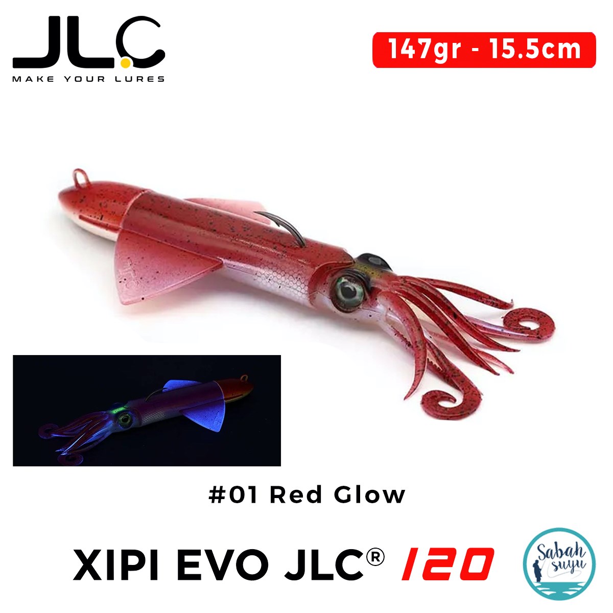 JLC Xipi Evo 120 Set 147gr 15.5cm #01 Red Glow Silikon Kalamar