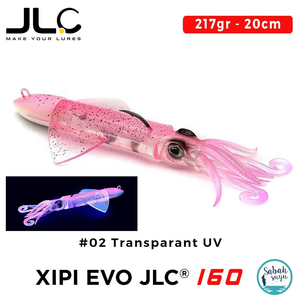 JLC Xipi Evo 160 Set 217gr 20cm #02 Transparant UV Silikon Kalamar