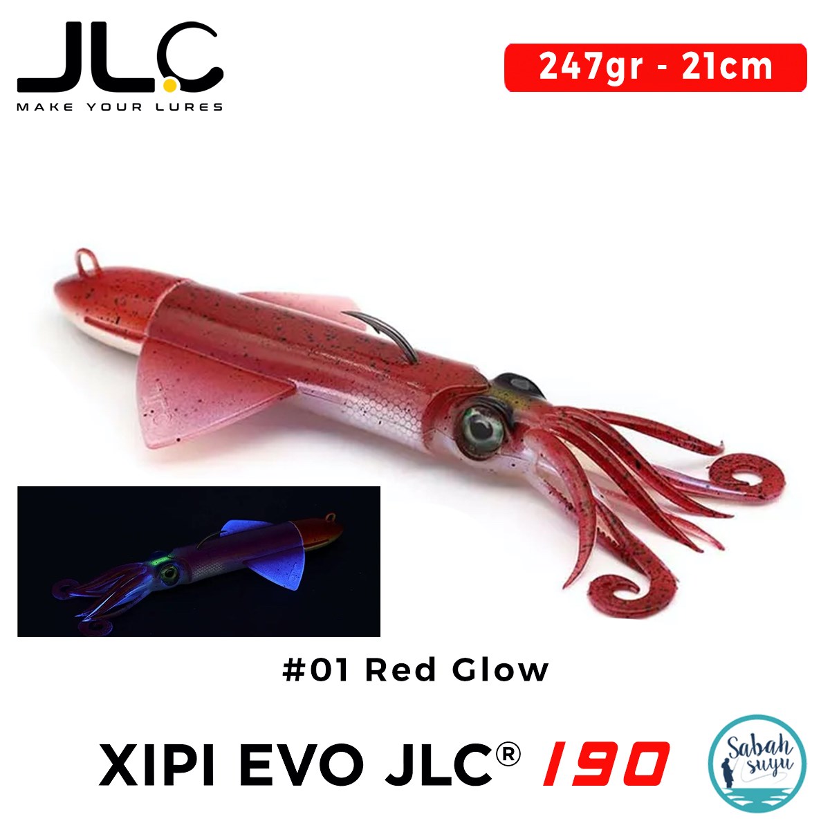 JLC Xipi Evo 190 Set 247gr 21cm #01 Red Glow Silikon Kalamar