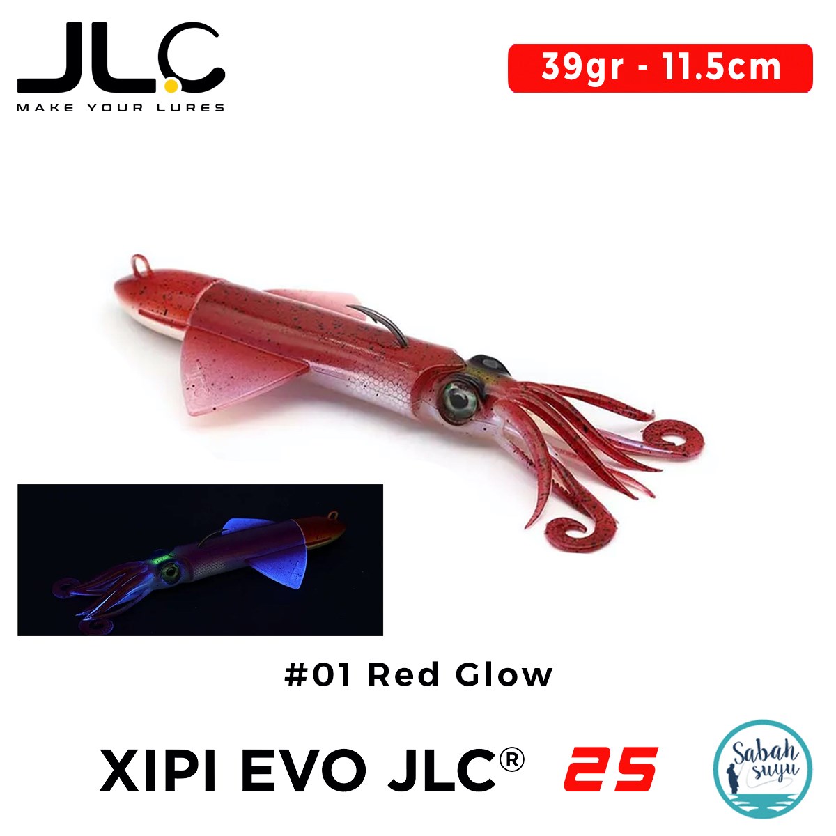JLC Xipi Evo 25 Set 39gr 11.5cm #01 Red Glow Silikon Kalamar