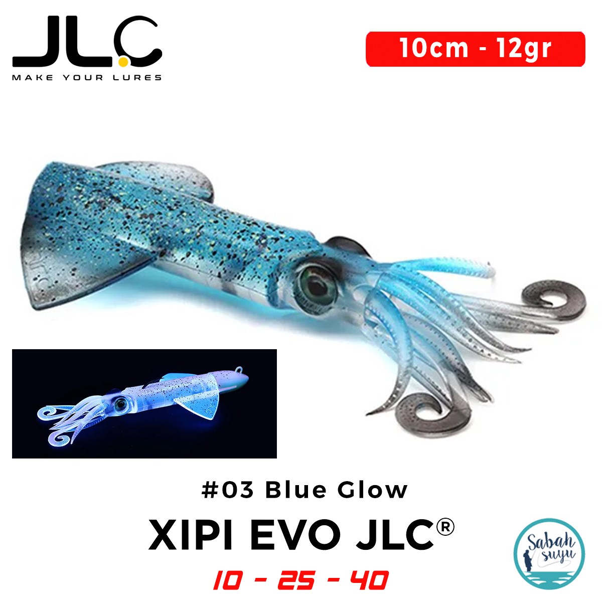 JLC Xipi Evo Yedek Gövde 10cm 12gr #03 Blue Glow Silikon Kalamar