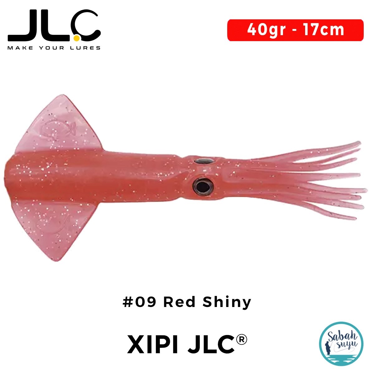 JLC Xipi Yedek Gövde 17cm 40gr #09 Red Shiny Silikon Kalamar