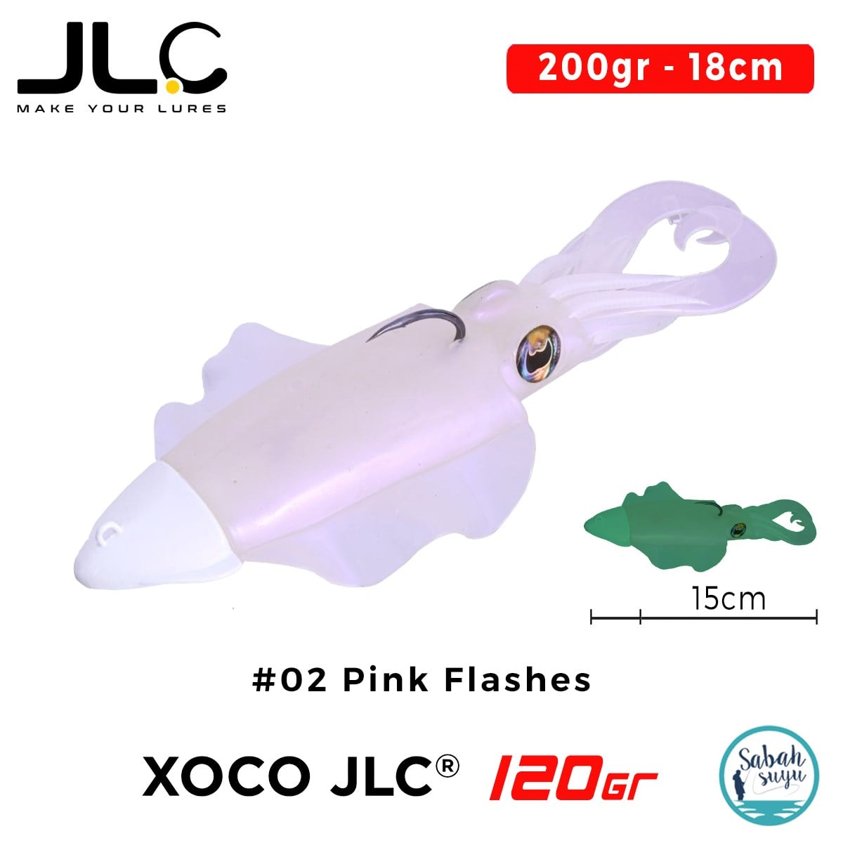 JLC Xoco 120 Set 200gr 18cm #02 Pink Flashes Silikon Sübye
