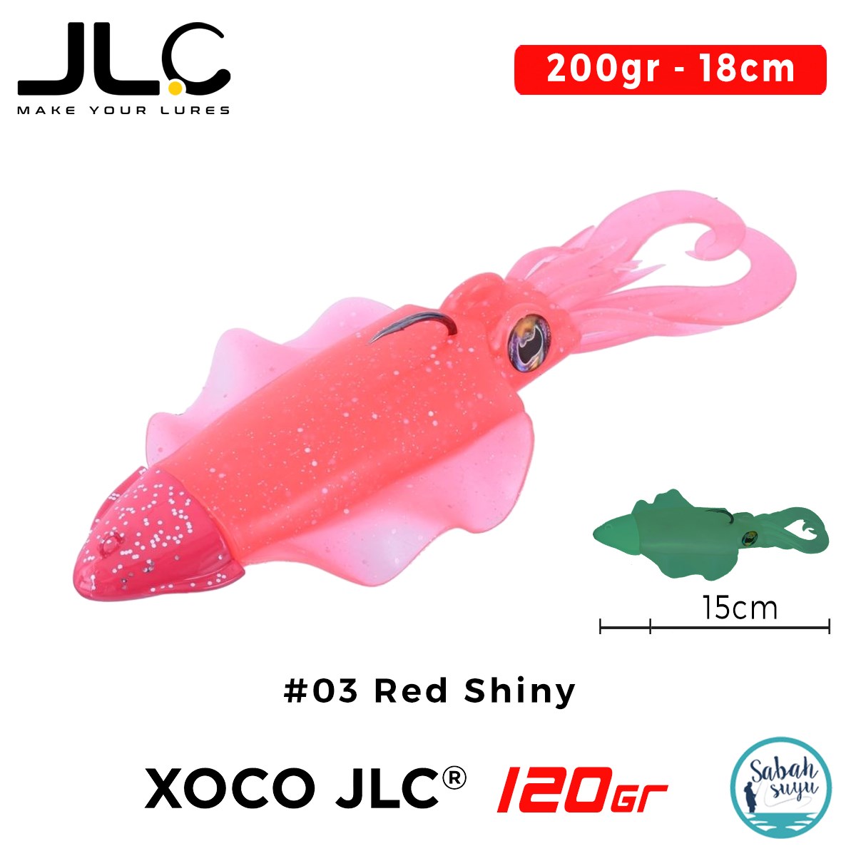 JLC Xoco 120 Set 200gr 18cm #03 Red Shiny Silikon Sübye