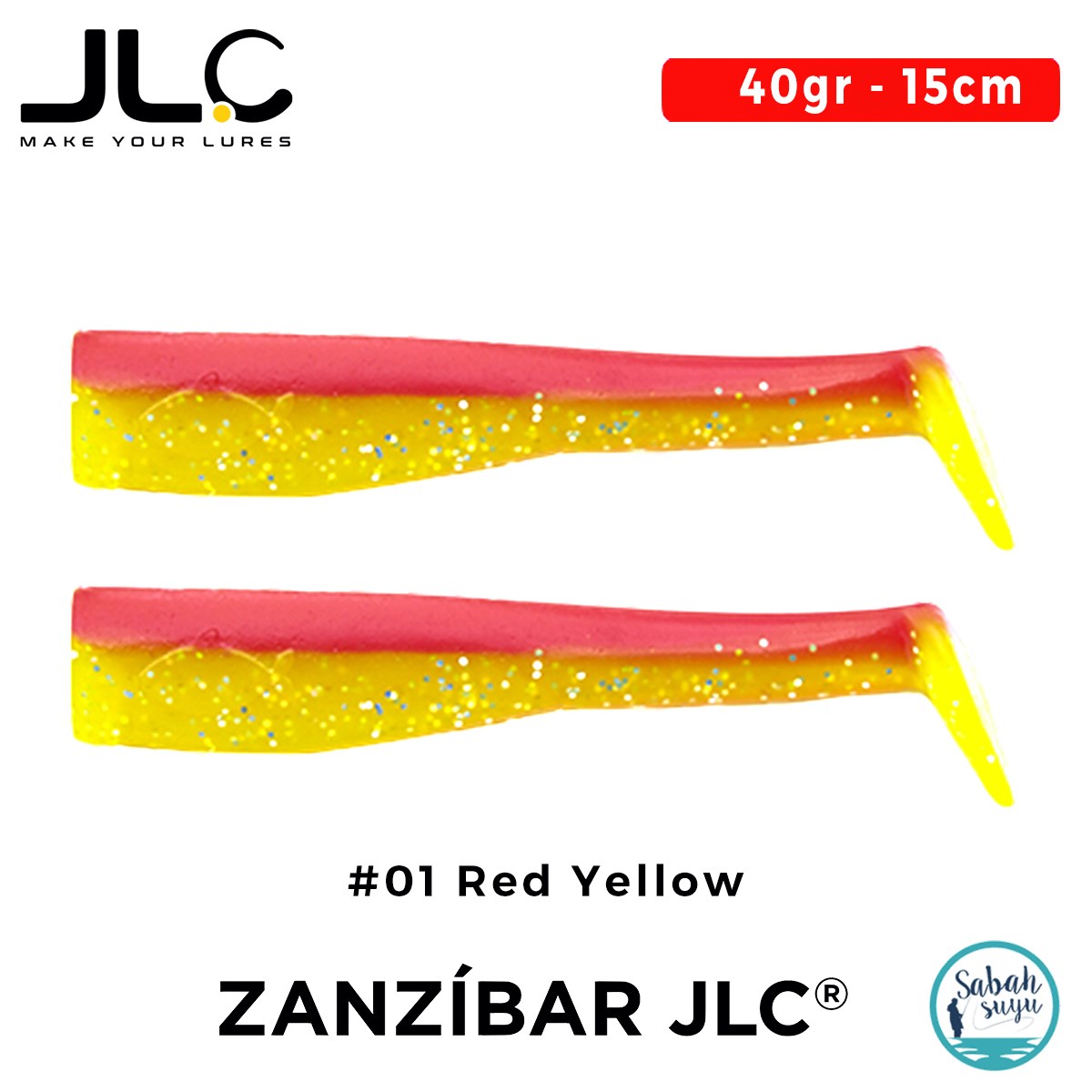 JLC Zanzibar 15cm 40gr #01 Red Yellow Silikon Kuyruk (2 Adet)
