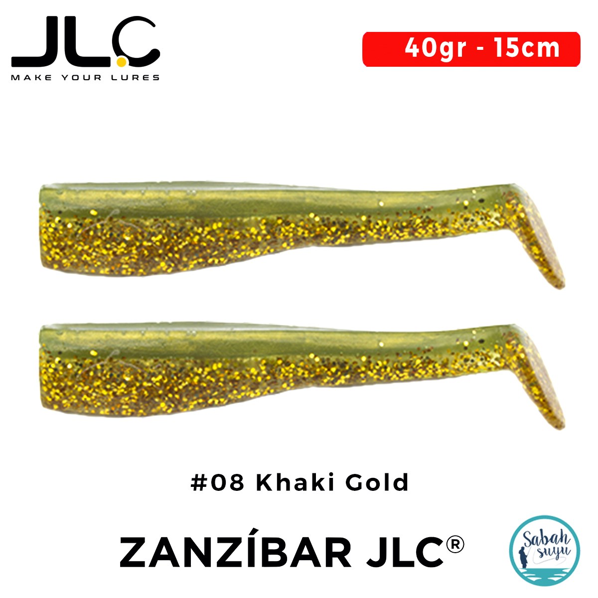 JLC Zanzibar 15cm 40gr #08 Khaki Gold Silikon Kuyruk (2 Adet)