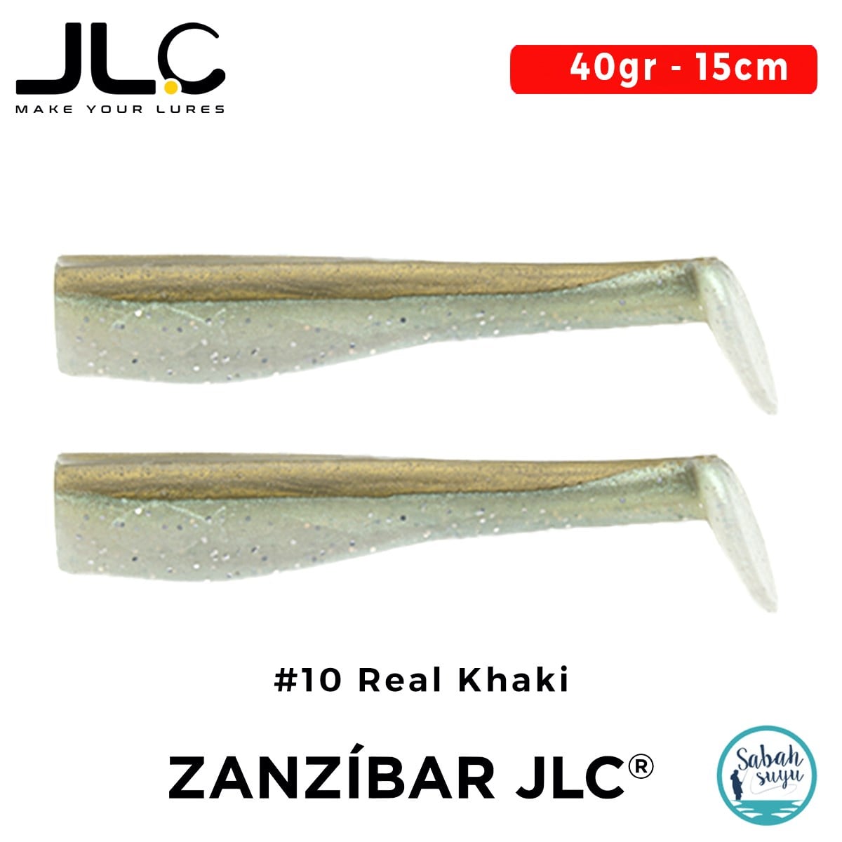 JLC Zanzibar 15cm 40gr #10 Real Khaki Silikon Kuyruk (2 Adet)