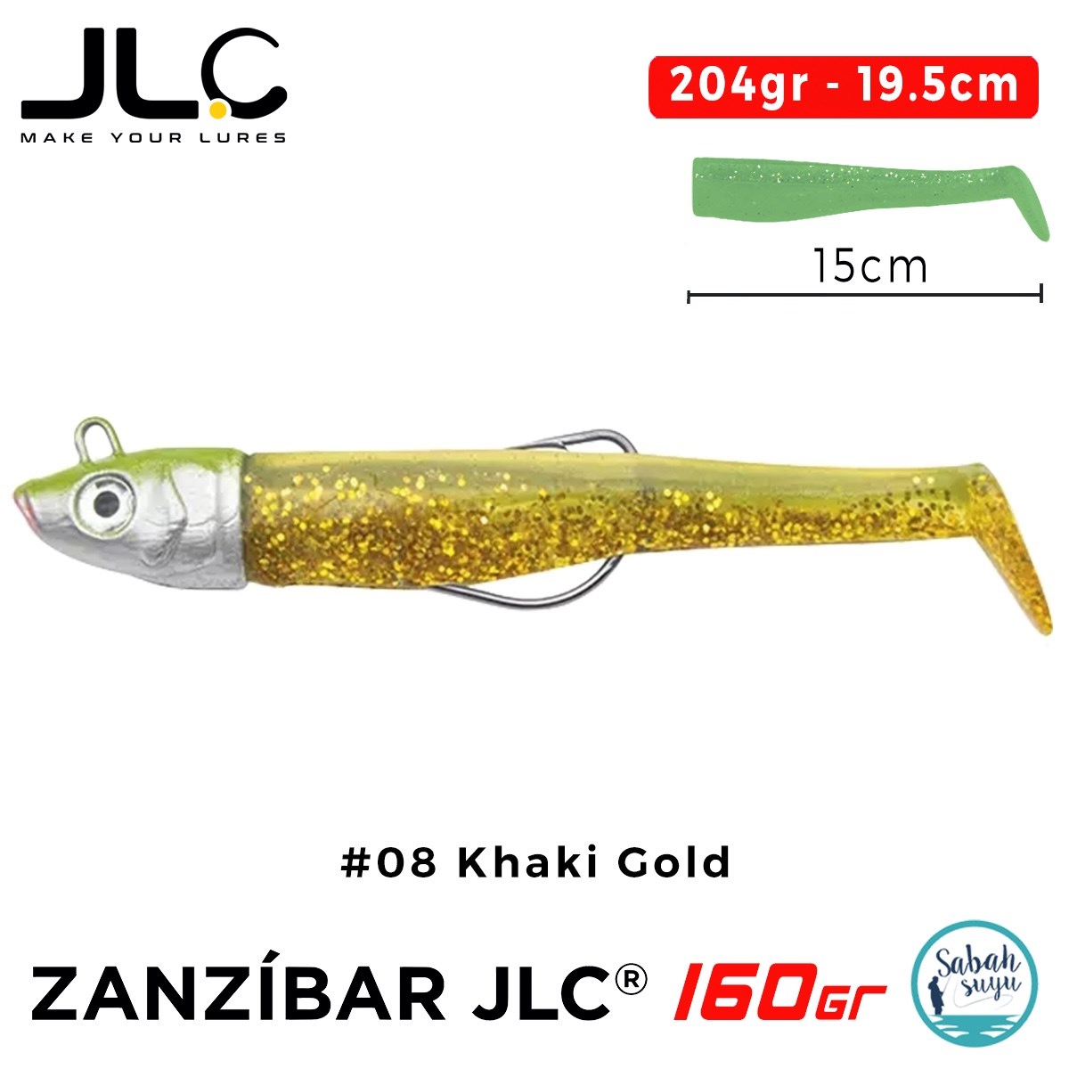 JLC Zanzibar 160 Set 204gr 19.5cm #08 Khaki Gold Silikon Balık