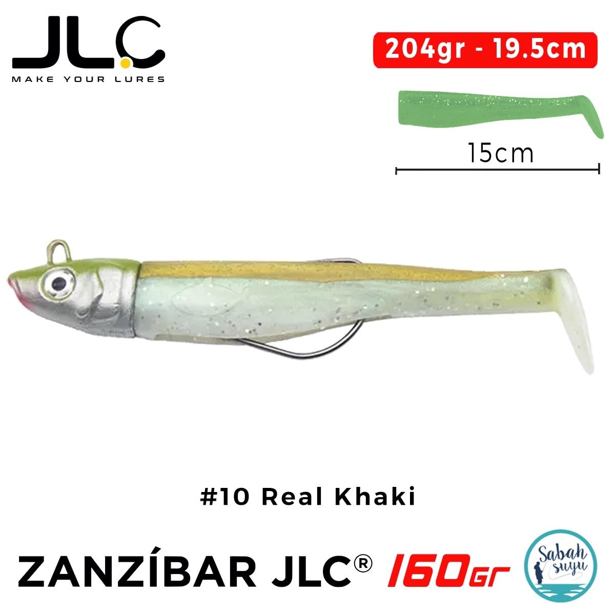 JLC Zanzibar 160 Set 204gr 19.5cm #10 Real Khaki Silikon Balık