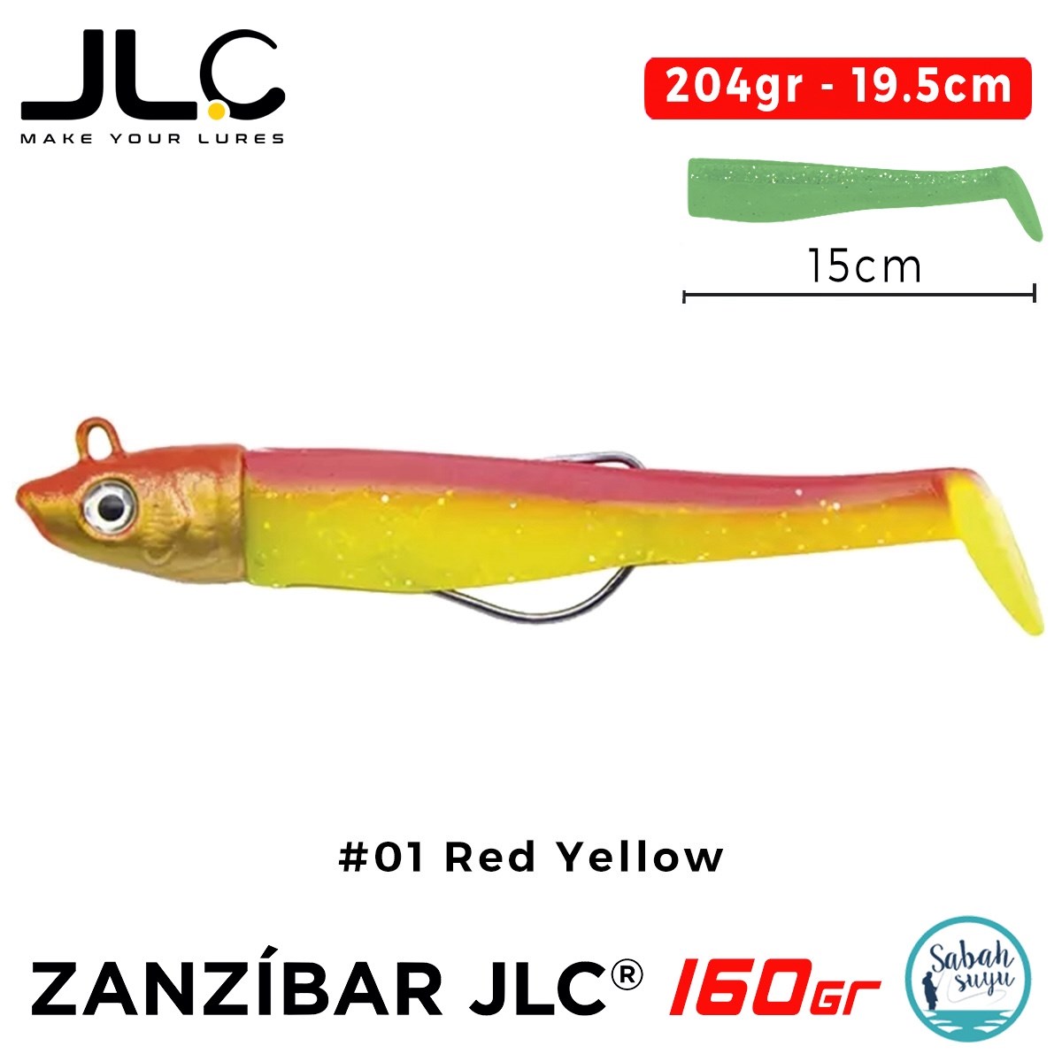 JLC Zanzibar 160 Set 204gr 19.5cm #01 Red Yellow Silikon Balık