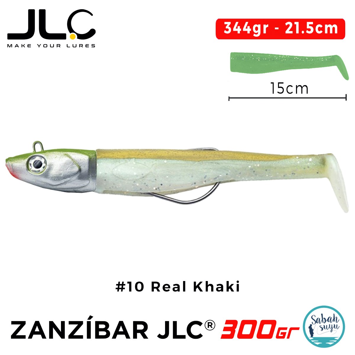 JLC Zanzibar 300 Set 344gr 21.5cm #10 Real Khaki Silikon Balık