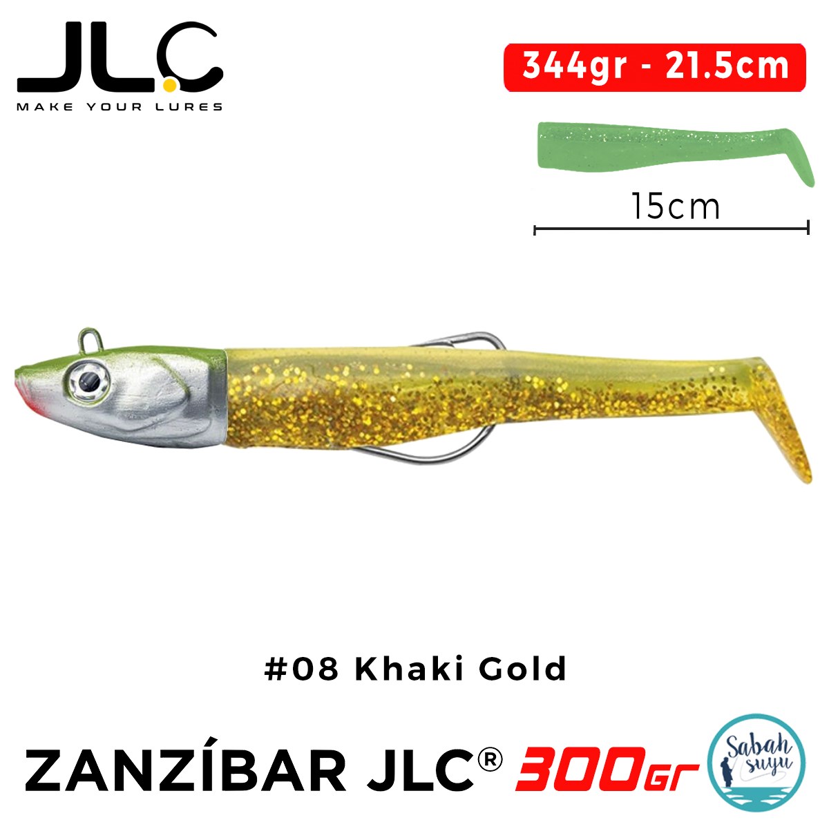 JLC Zanzibar 300 Set 344gr 21.5cm #08 Khaki Gold Silikon Balık