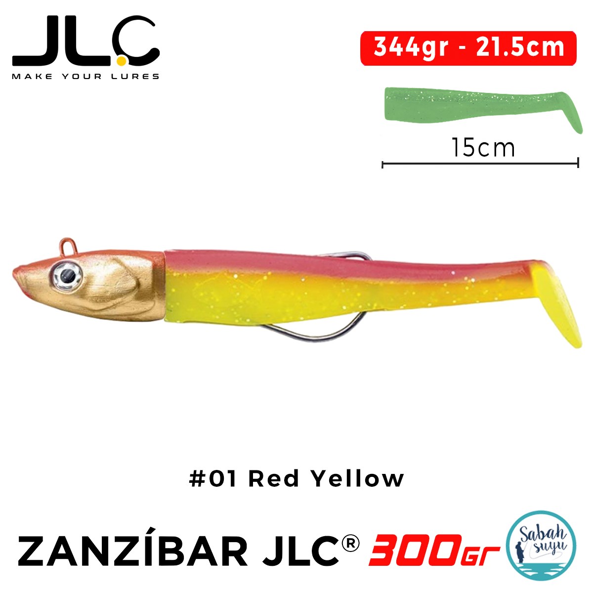 JLC Zanzibar 300 Set 344gr 21.5cm #01 Red Yellow Silikon Balık