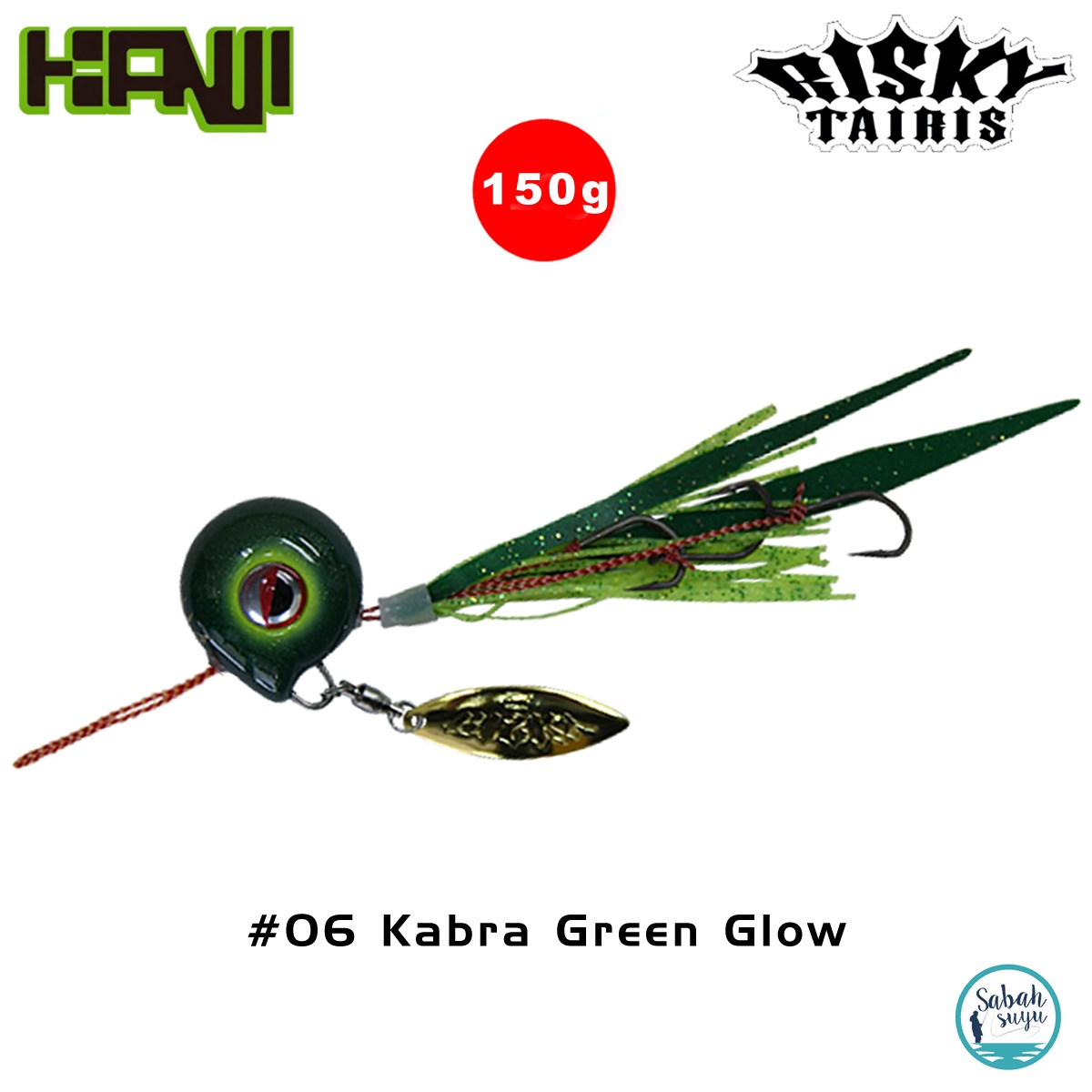 Kanji Risky Taris Tai Rubber Slider 150gr #06 Kabra Green Glow