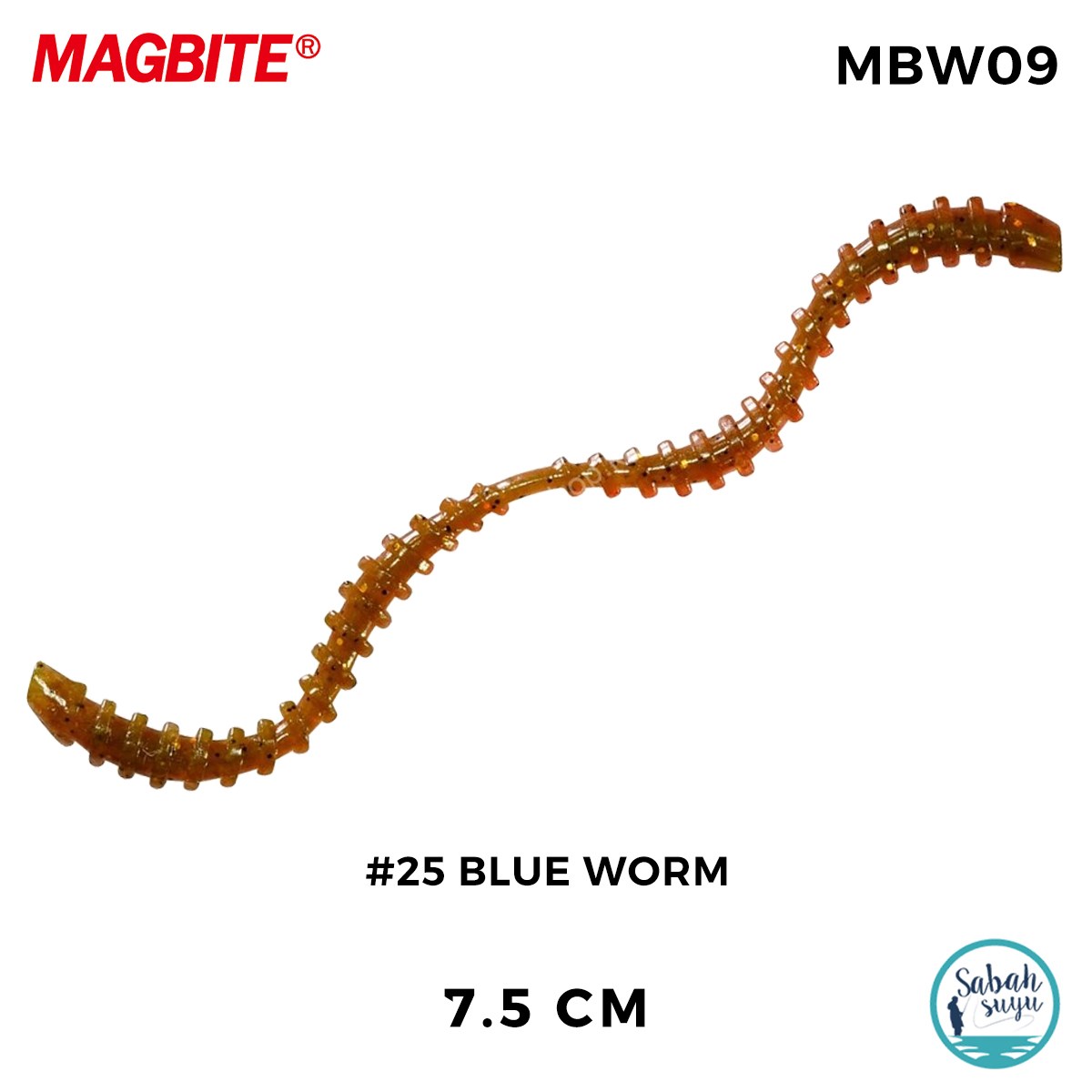 Magbite Aminomushi 7.5cm #25 Blue Worm Kokulu Silikon Yem (6 Adet)