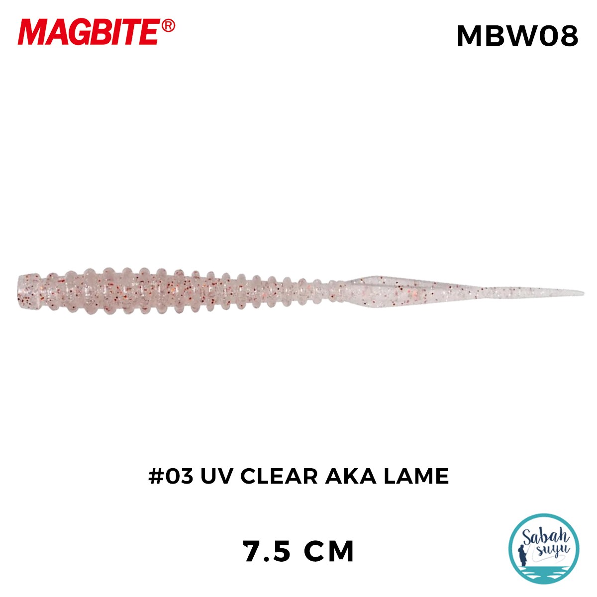 Magbite Booty Boost 7.5cm #03 UV Clear Aka Lame Kokulu Silikon Yem (6 Adet)