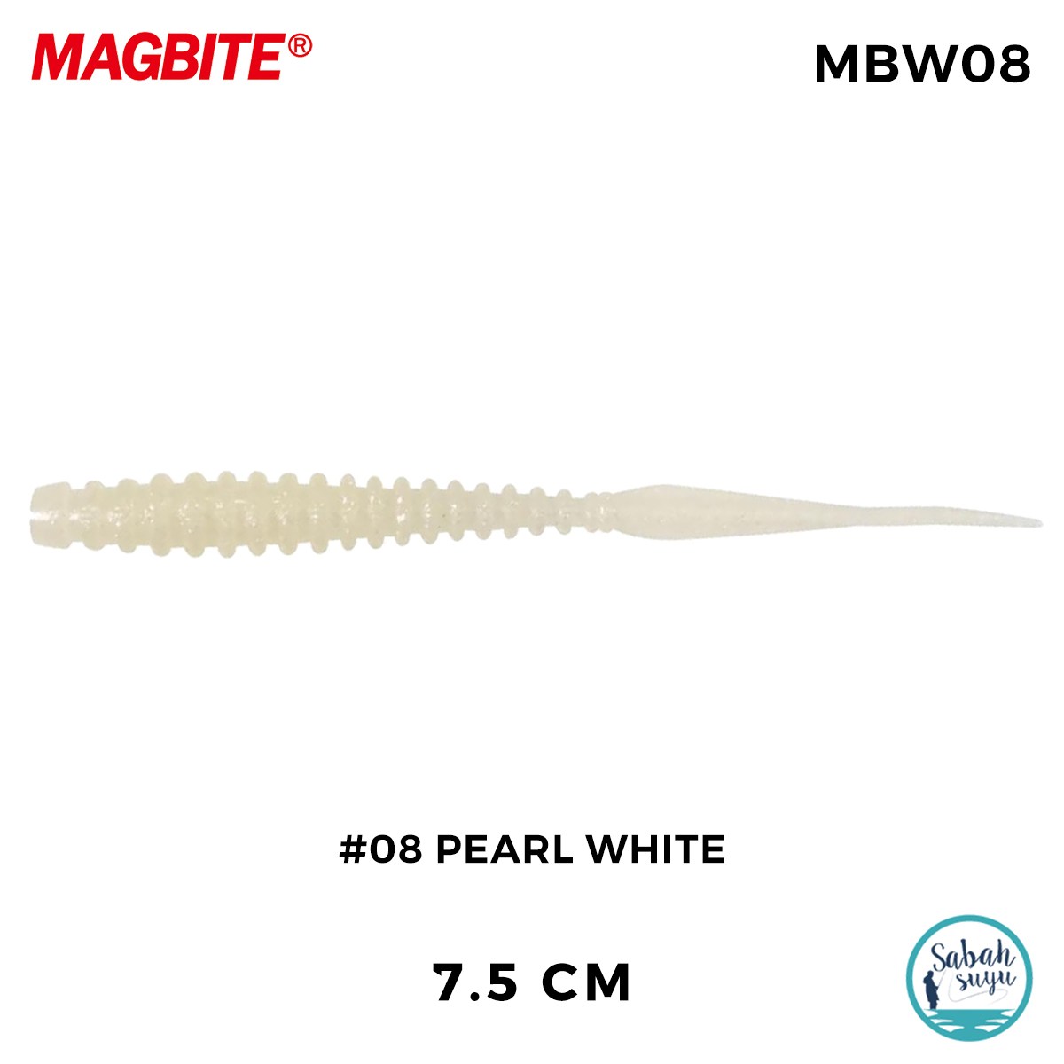 Magbite Booty Boost 7.5cm #08 Pearl White Kokulu Silikon Yem (6 Adet)