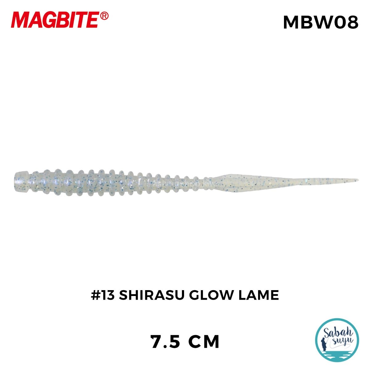 Magbite Booty Boost 7.5cm #13 Shirasu Glow Lame Kokulu Silikon Yem (6 Adet)