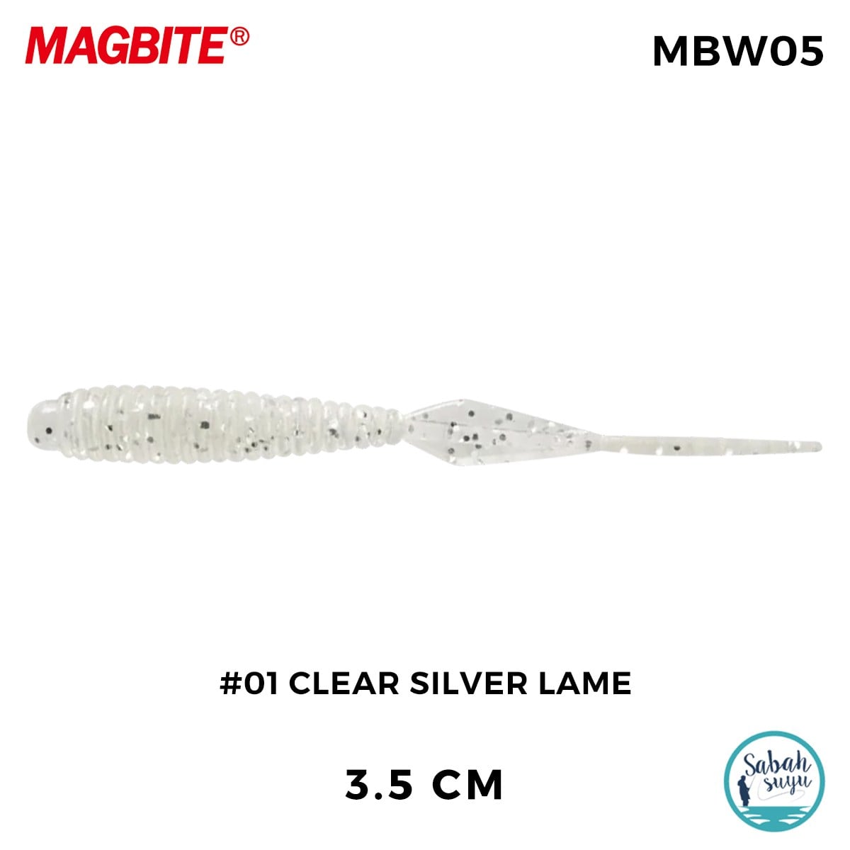 Magbite Booty Shake 3.5cm #01 Clear Silver Lame Kokulu Silikon Yem (8 Adet)