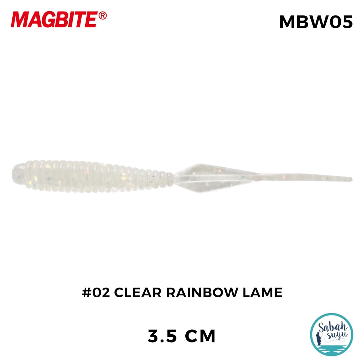 Magbite Booty Shake 3.5cm #02 Clear Rainbow Lame Kokulu Silikon Yem (8 Adet)