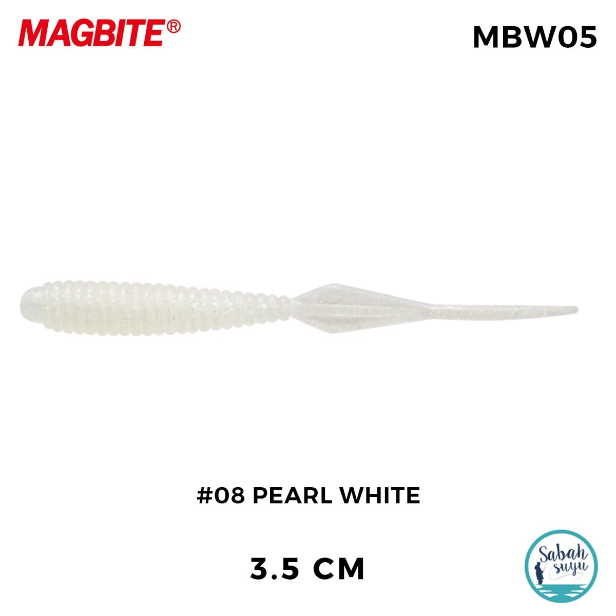 Magbite Booty Shake 3.5cm #08 Pearl White Kokulu Silikon Yem (8 Adet)