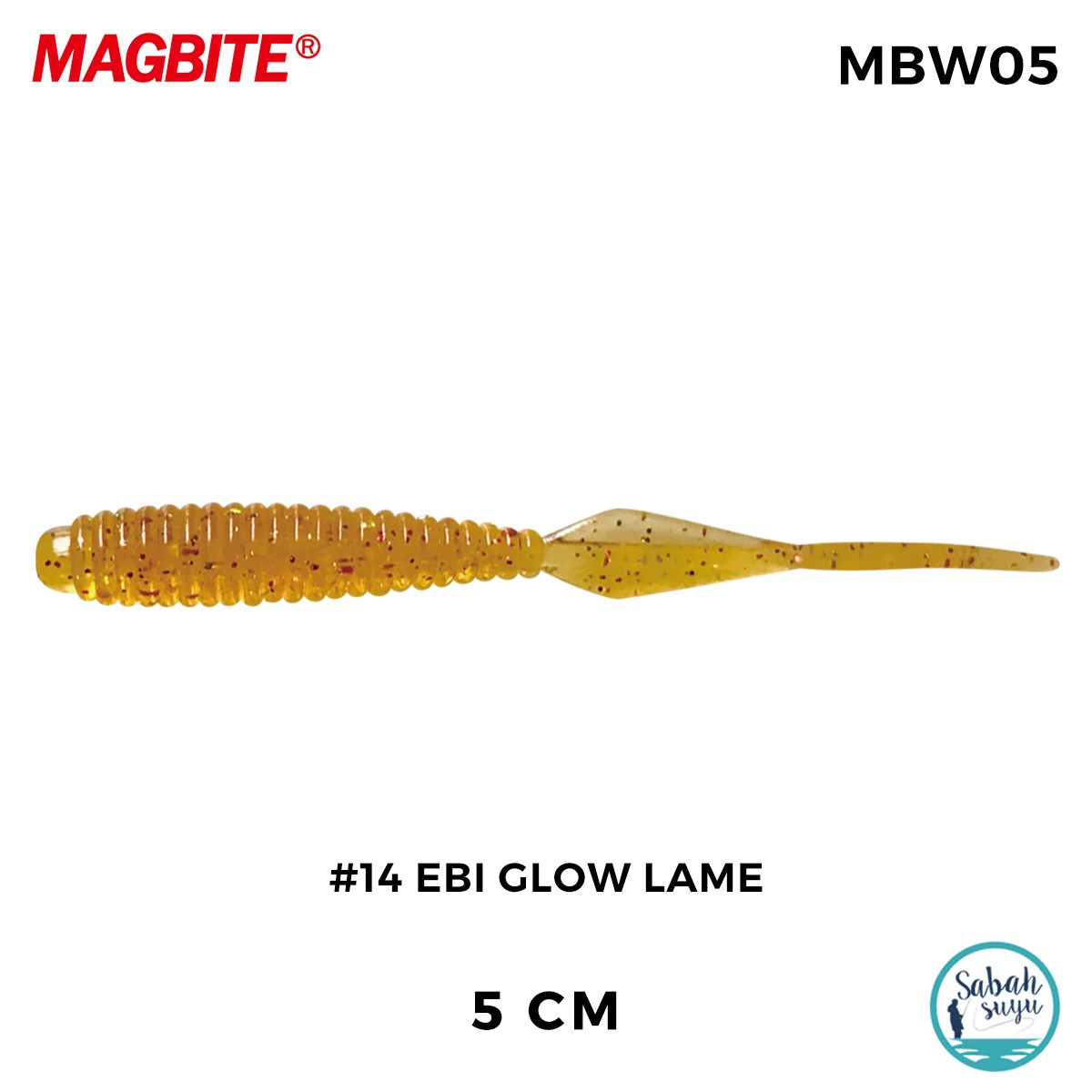Magbite Booty Shake 5.0cm #14 Ebi Glow Lame Kokulu Silikon Yem (8 Adet)