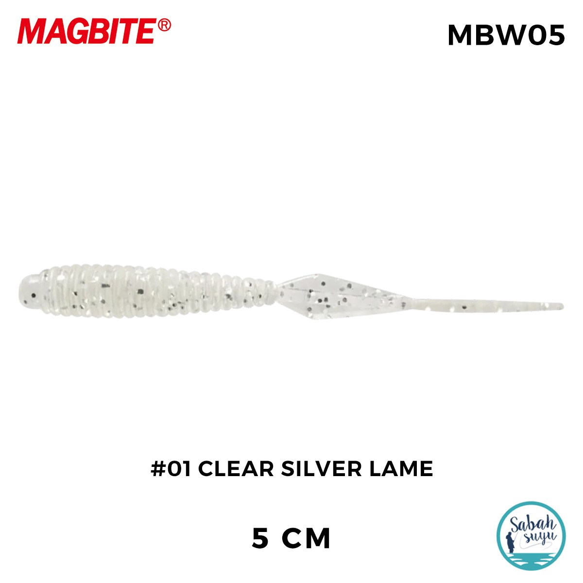 Magbite Booty Shake 5.0cm #01 Clear Silver Lame Kokulu Silikon Yem (8 Adet)
