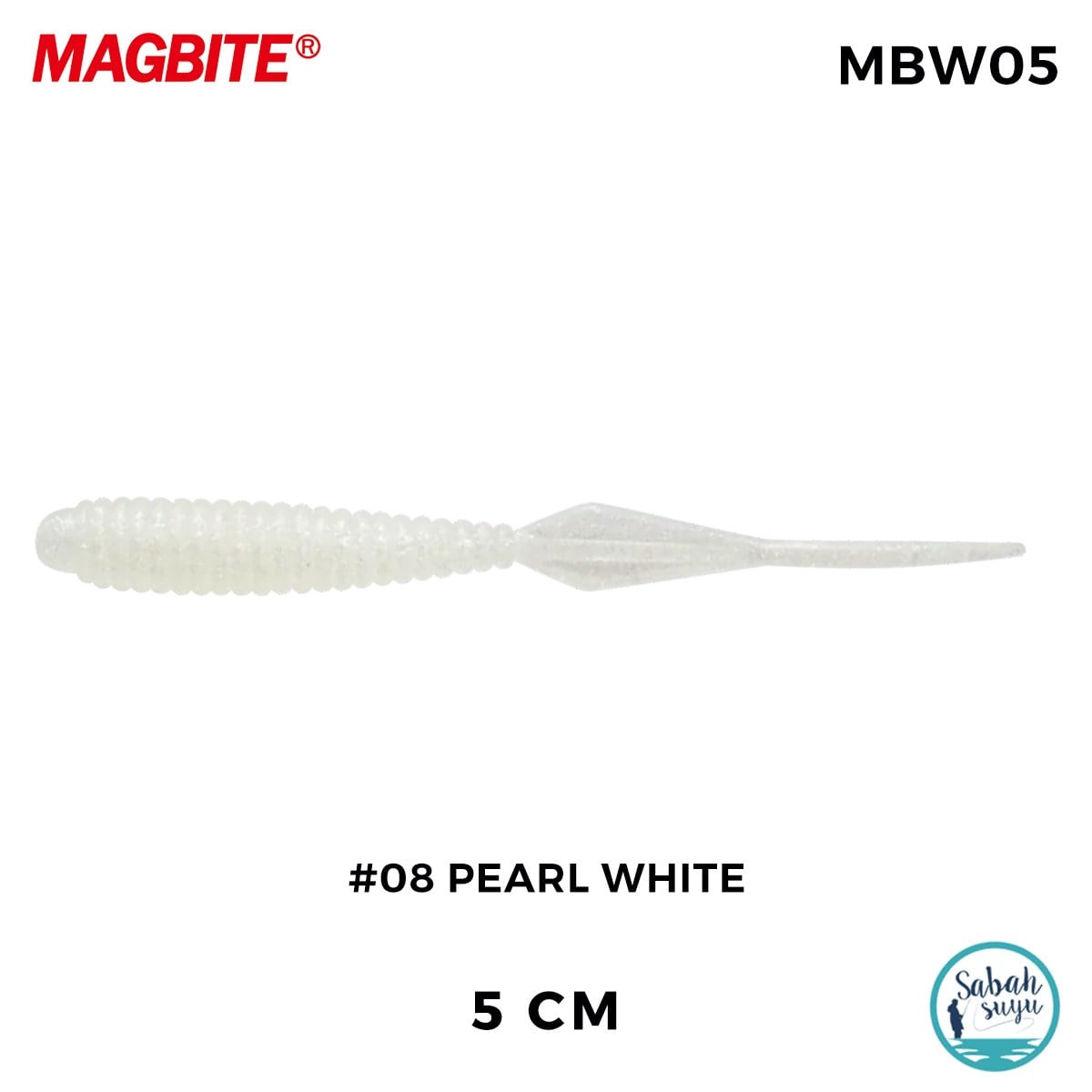 Magbite Booty Shake 5.0cm #08 Pearl White Kokulu Silikon Yem (8 Adet)