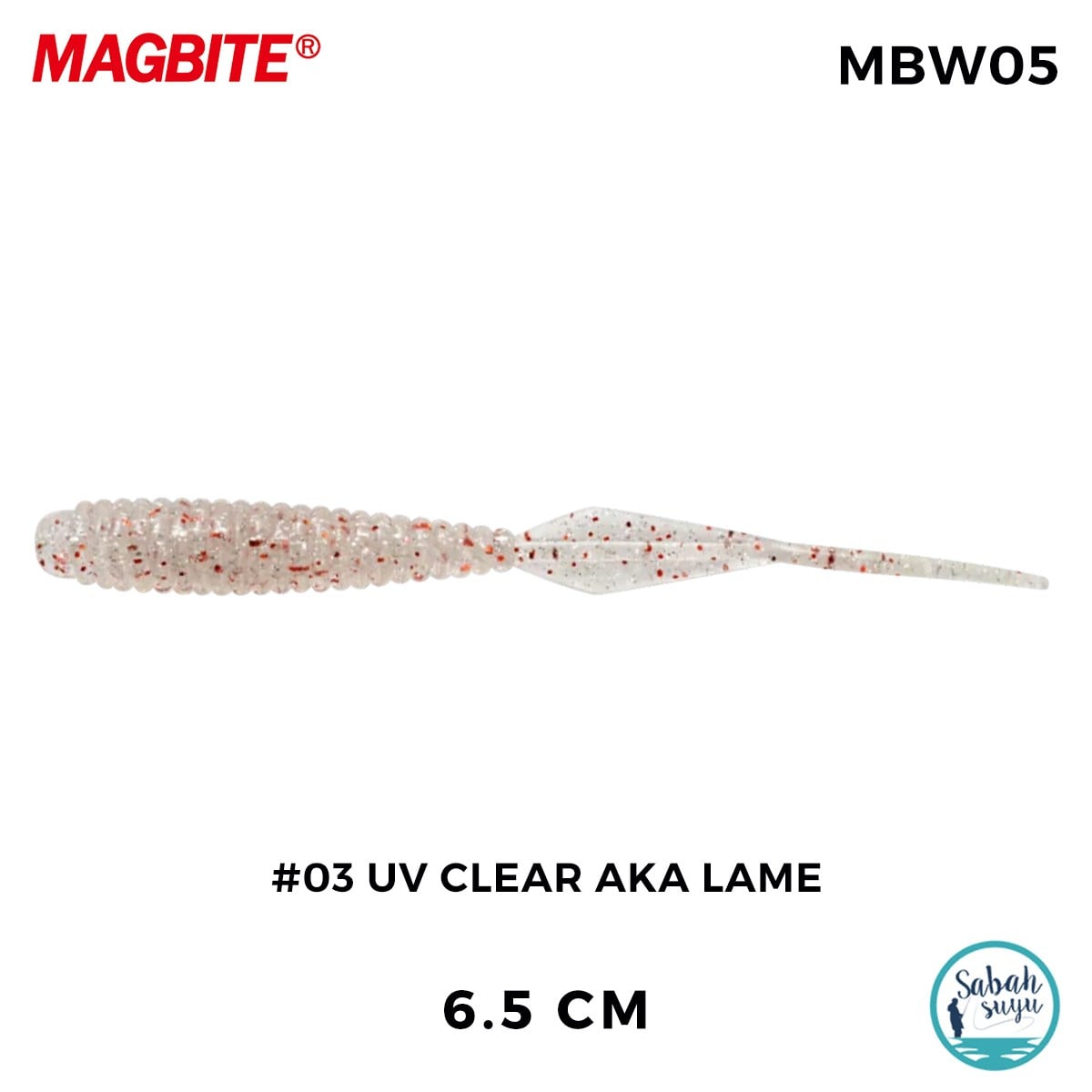 Magbite Booty Shake 6.5cm #03 UV Clear Aka Lame Kokulu Silikon Yem (8 Adet)