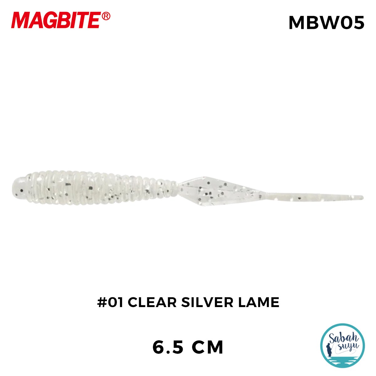 Magbite Booty Shake 6.5cm #01 Clear Silver Lame Kokulu Silikon Yem (8 Adet)