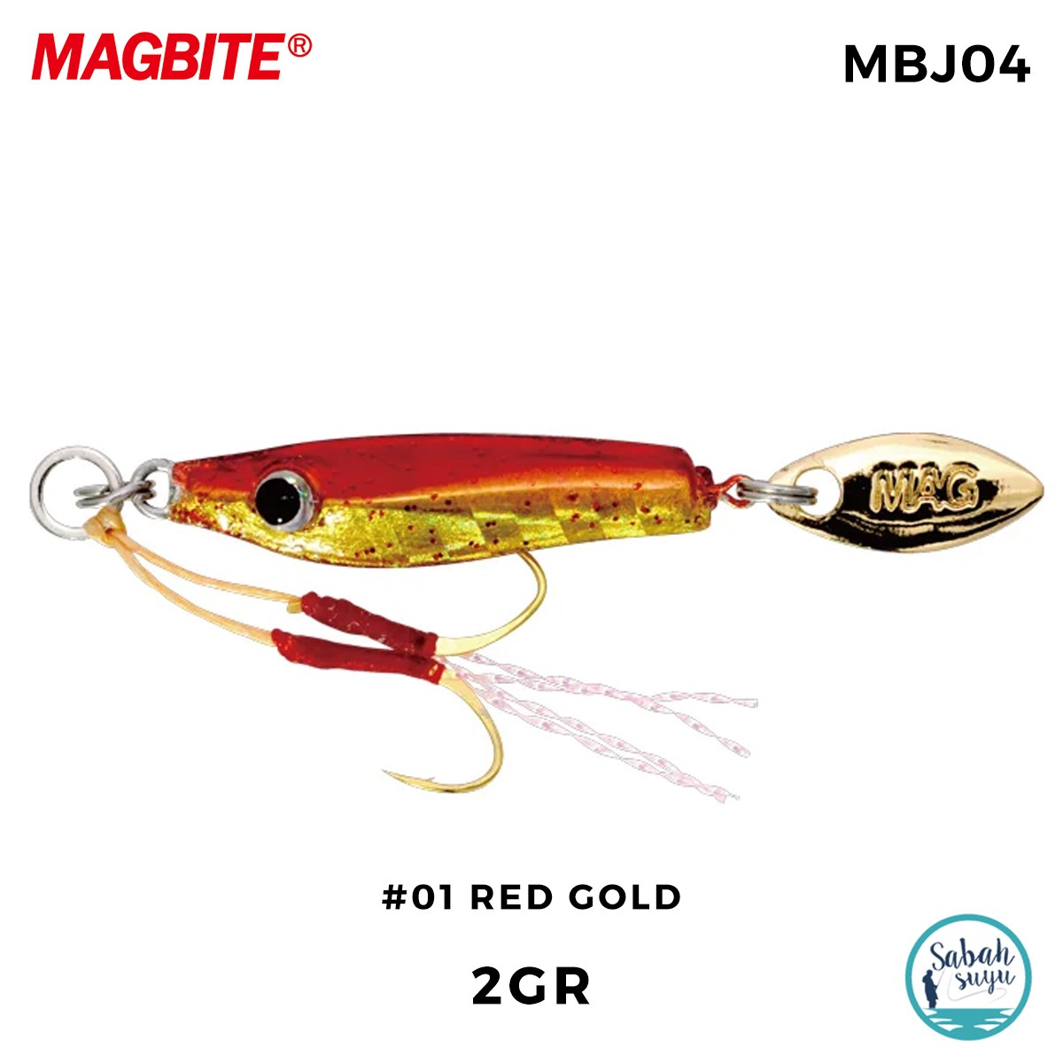 Magbite Chirimen Jig 2gr #01 Red Gold