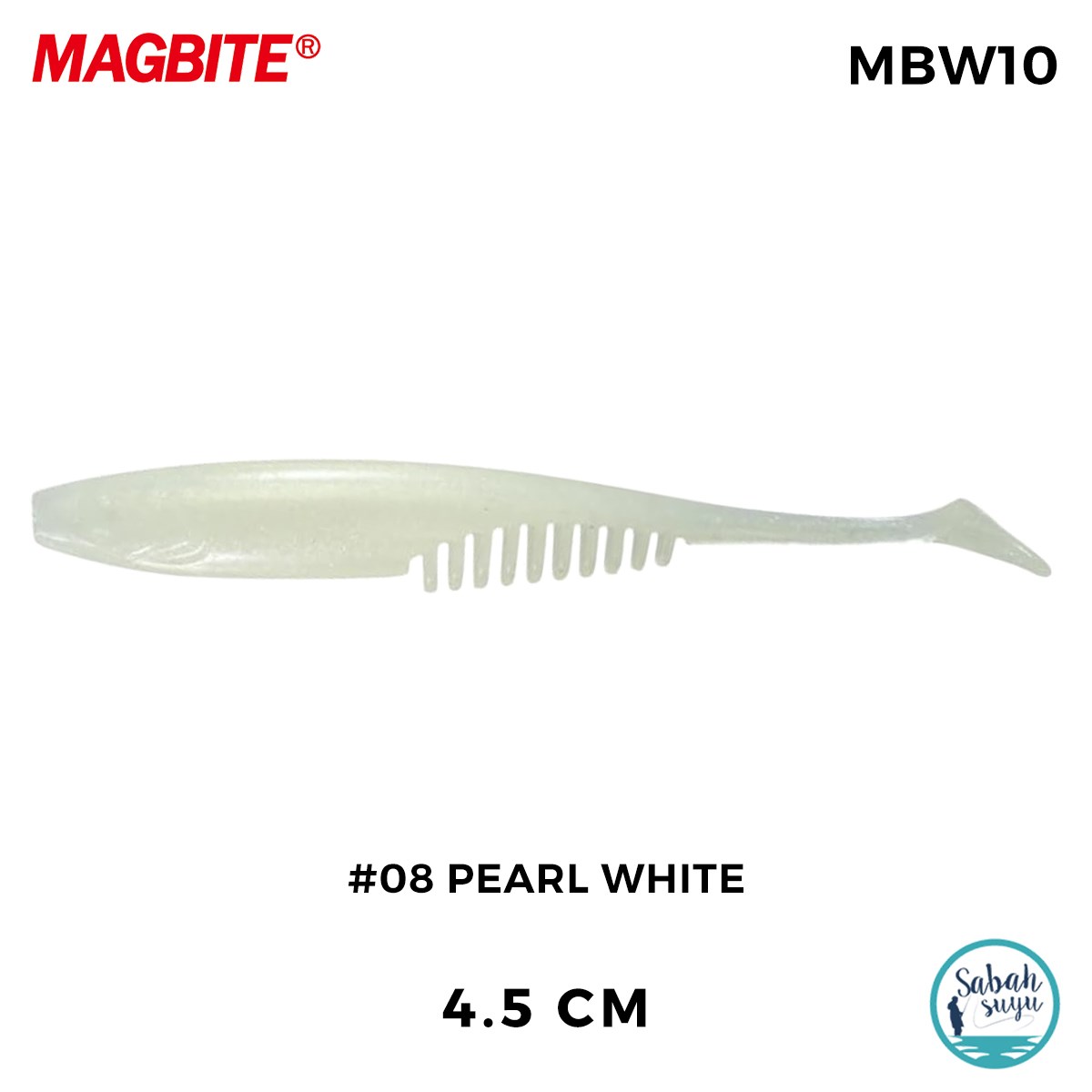 Magbite Chucky 4.5cm #08 Pearl White Kokulu Silikon Yem (6 Adet)