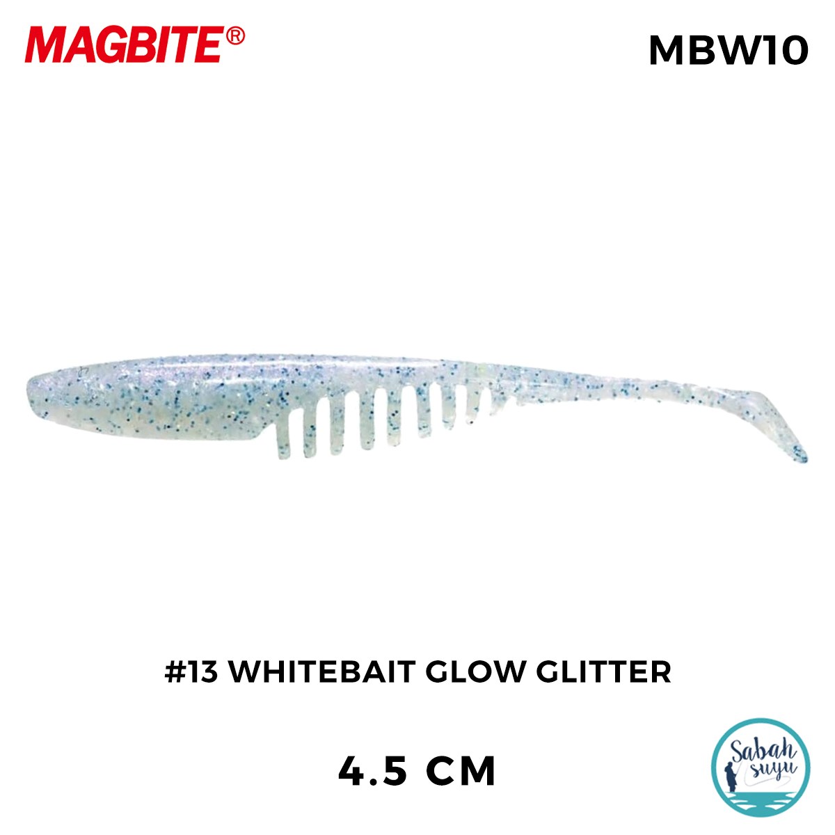 Magbite Chucky 4.5cm #13 Whitebait Glow Glitter Kokulu Silikon Yem (6 Adet)