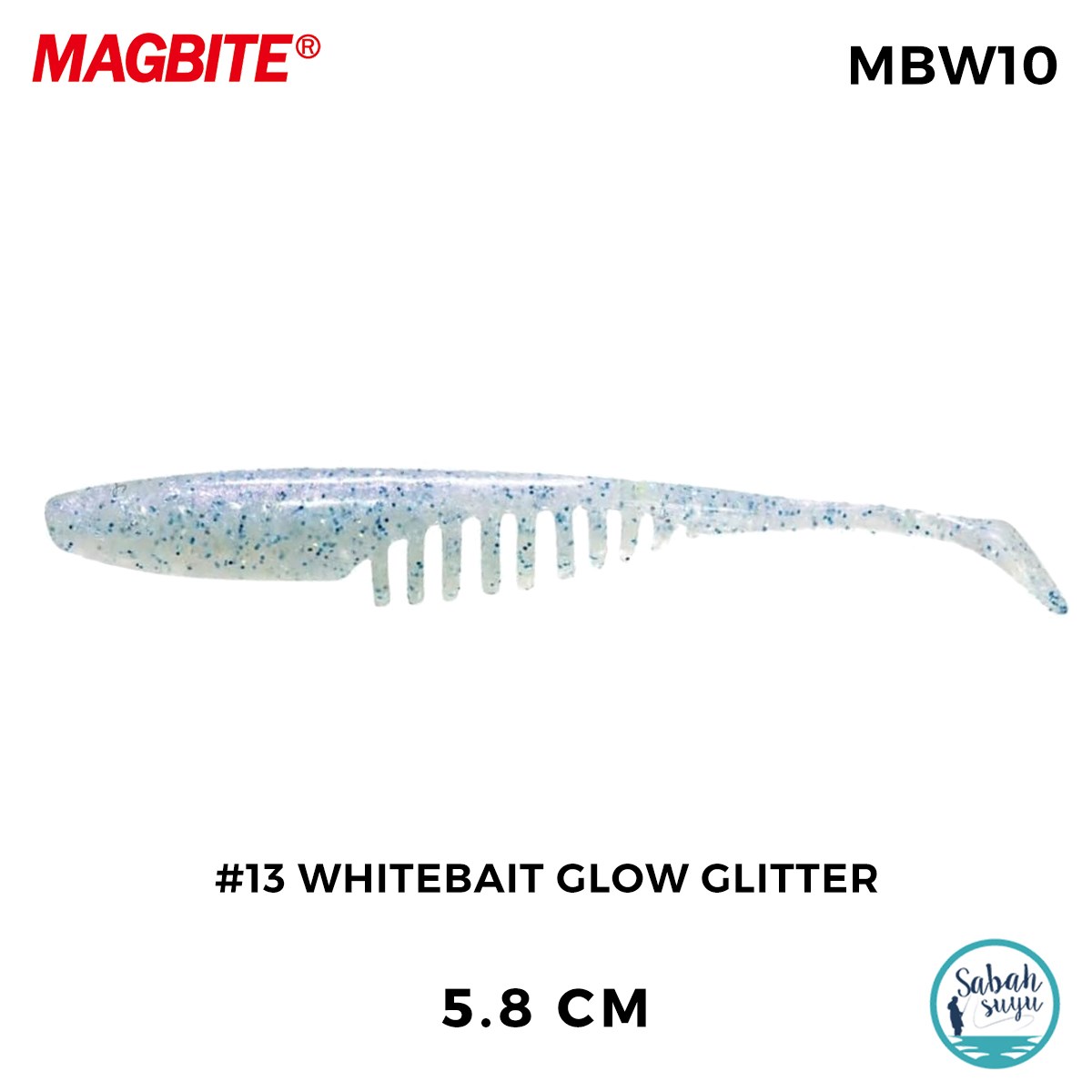 Magbite Chucky 5.8cm #13 Whitebait Glow Glitter Kokulu Silikon Yem (6 Adet)