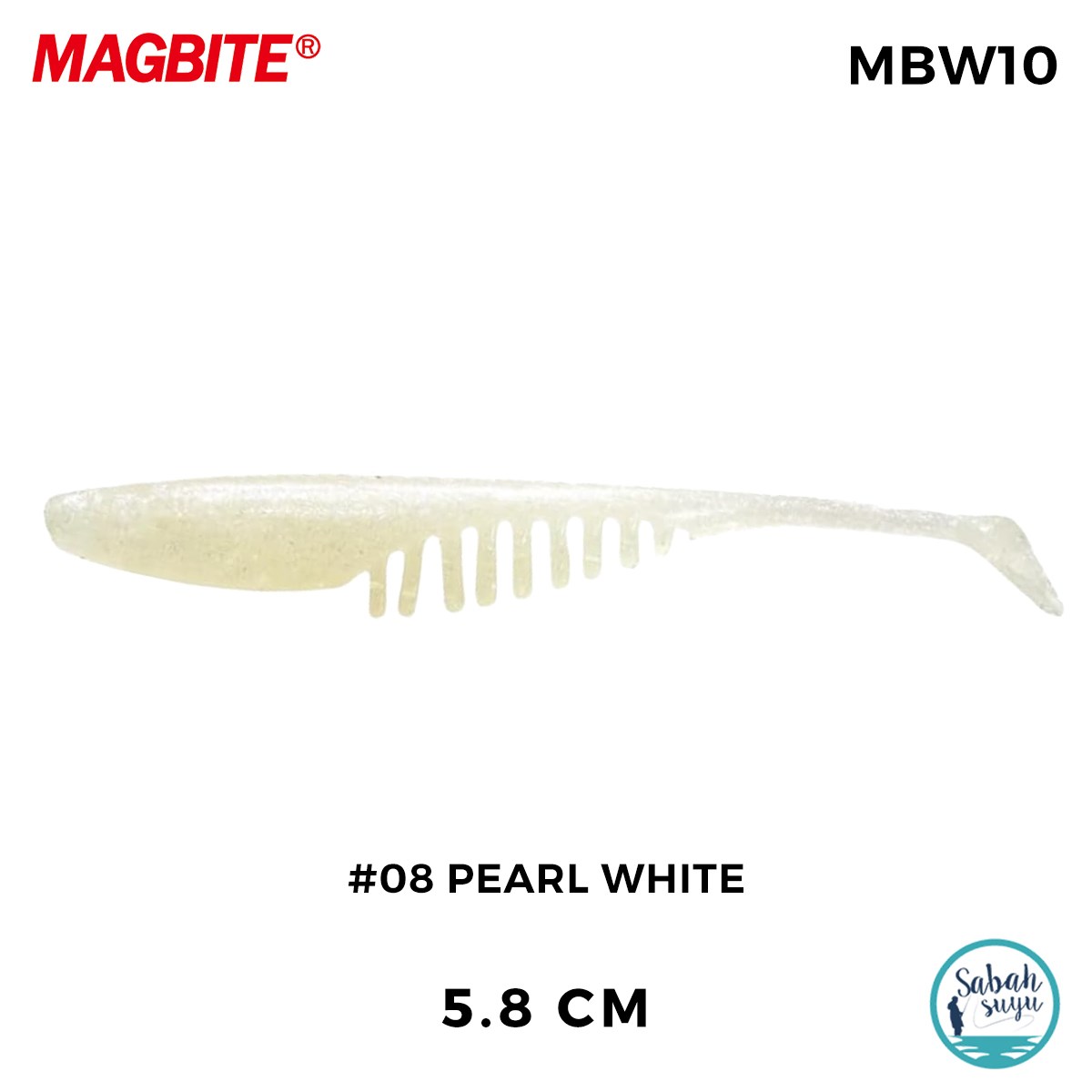 Magbite Chucky 5.8cm #08 Pearl White Kokulu Silikon Yem (6 Adet)
