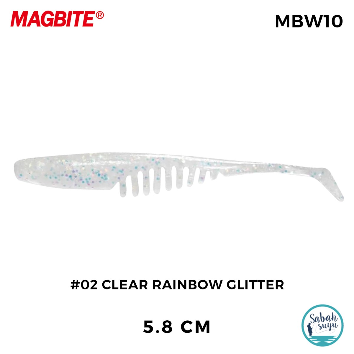 Magbite Chucky 5.8cm #02 Clear Rainbow Glitter Kokulu Silikon Yem (6 Adet)